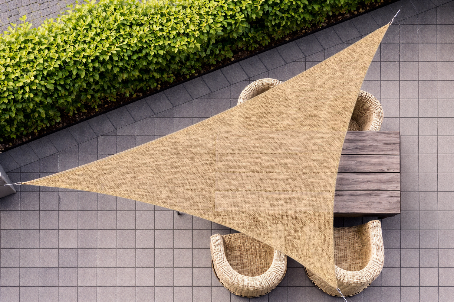 Dreieck 90 Grad 5x5x7,1m Beige