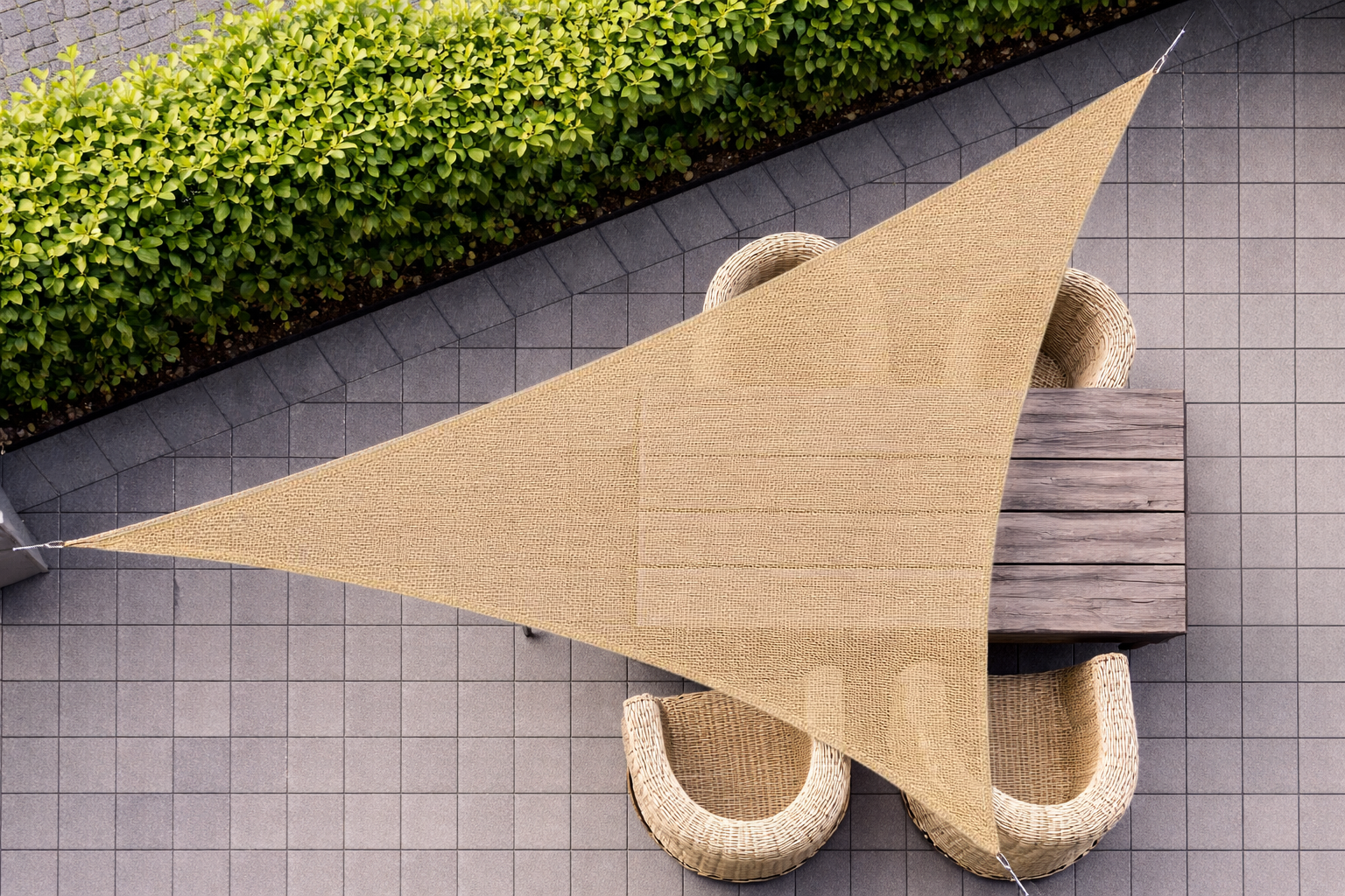 Dreieck 90 Grad 5x5x7,1m Beige