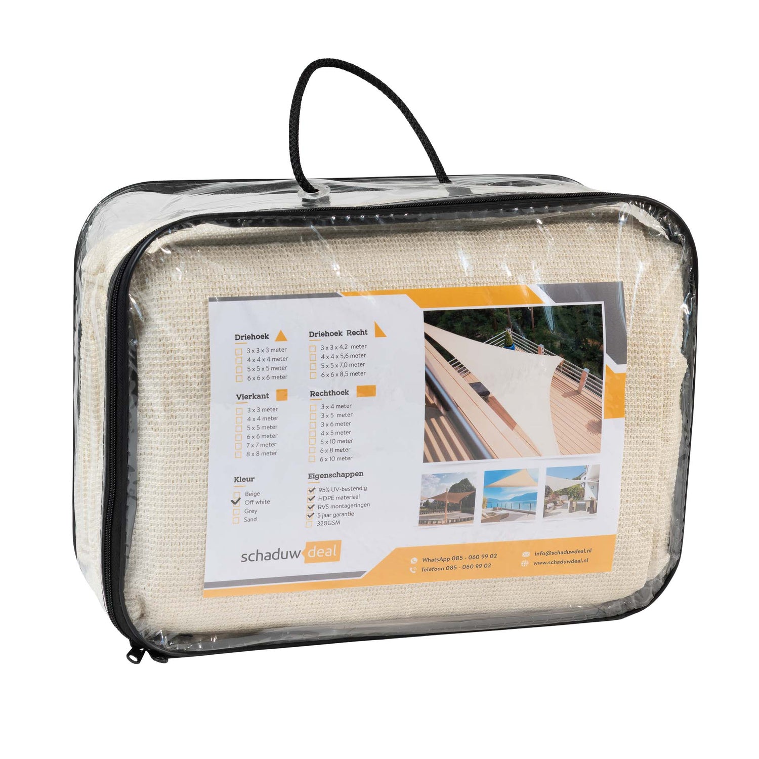 Dreieck 4x4x4m Cremeweiß